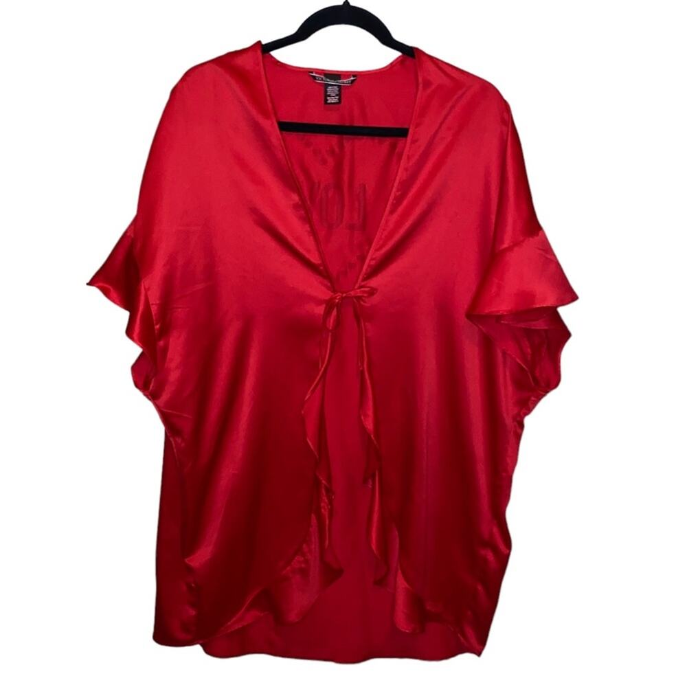 Victoria's Secret Satin Kimono Robe Cover Up LOVE Heart Back One Size